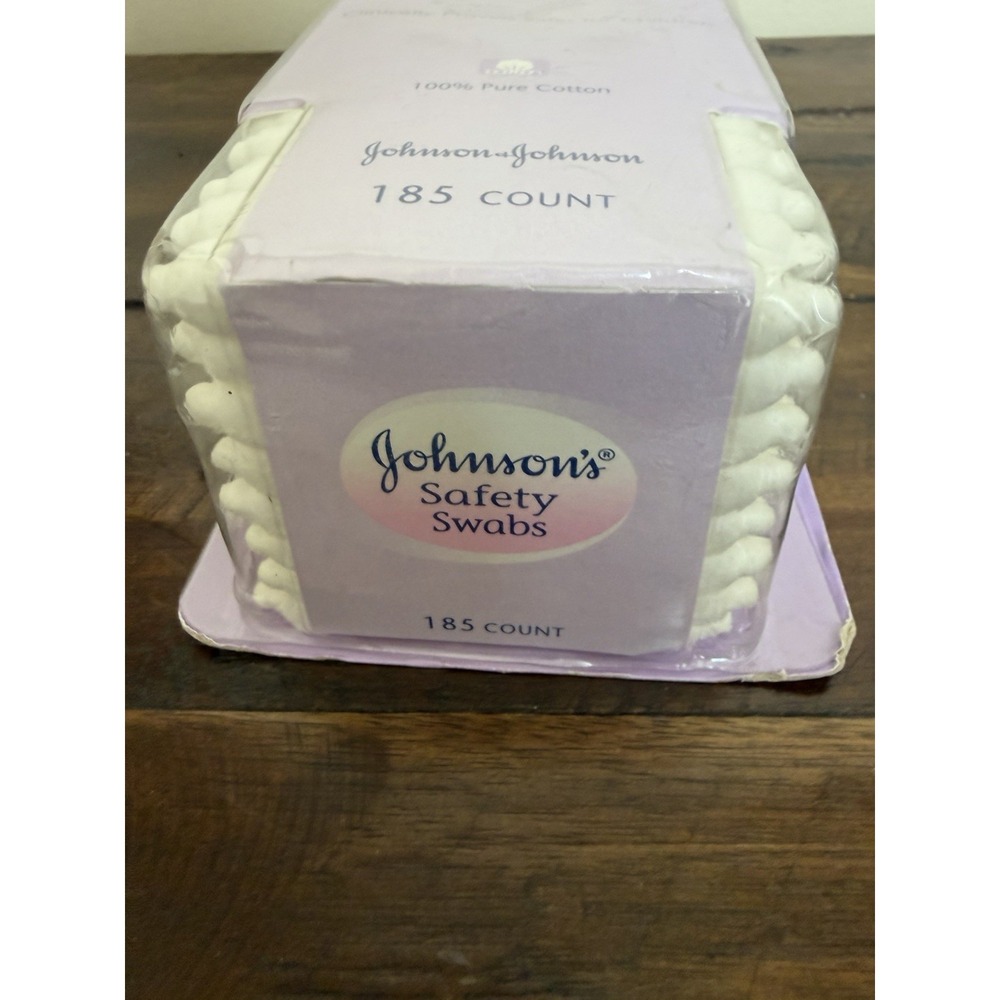 Johnson's Safety Swabs 100% Pure Cotton, 185 Count Discontinued New In Box - Picture 2 of 7